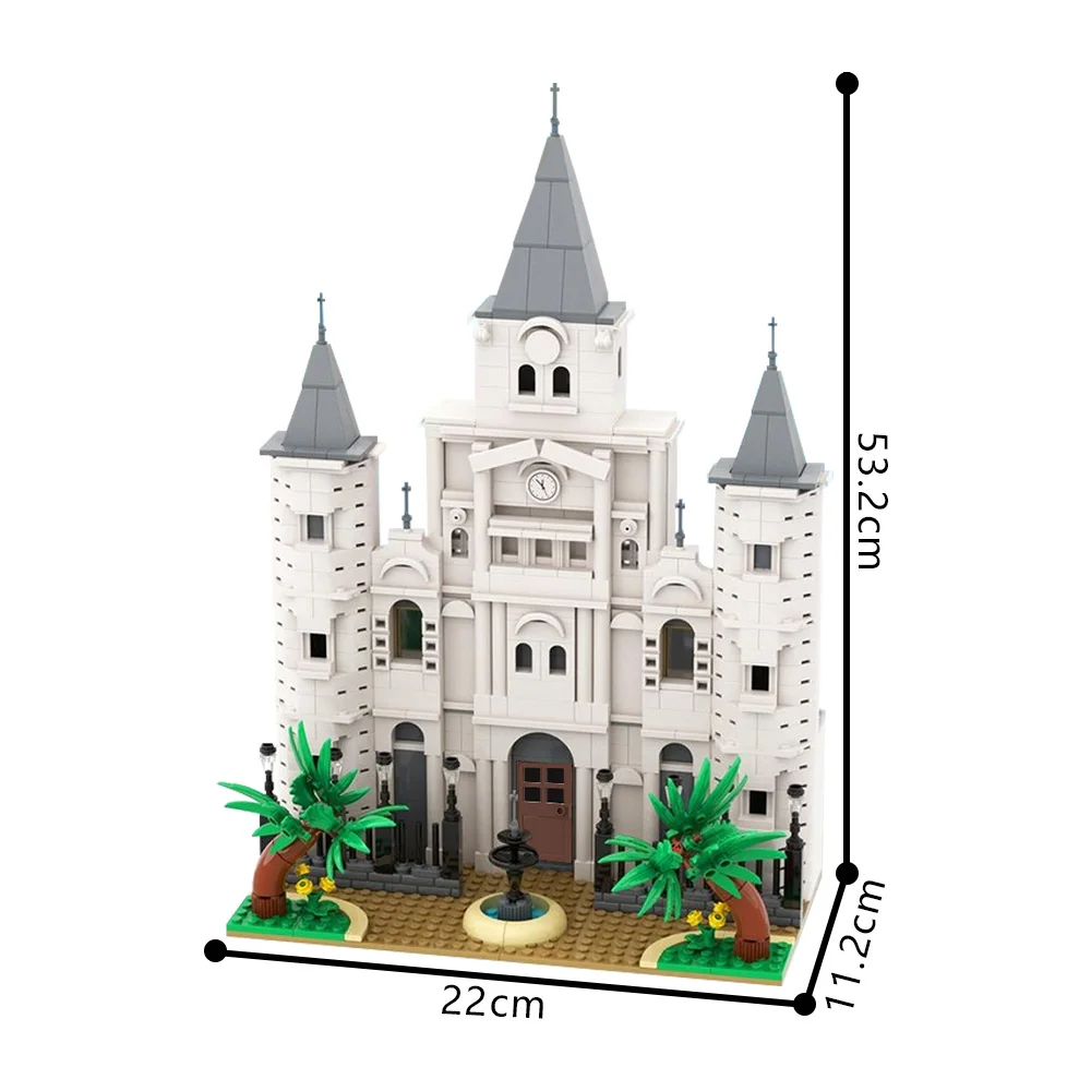 MOC St. Louis Cathedrals Building Blocks Model Medieval Church Architecture Bricks diy Assembled Toy for Children Gift