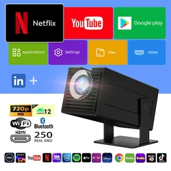 Polaring P50Mini 올위너 H713 안드로이드 프로젝터, 5G 와이파이 BT 250Ansi 시네마 홈 키스톤 HDMI 프로젝터, 1080P 4K 프로젝터