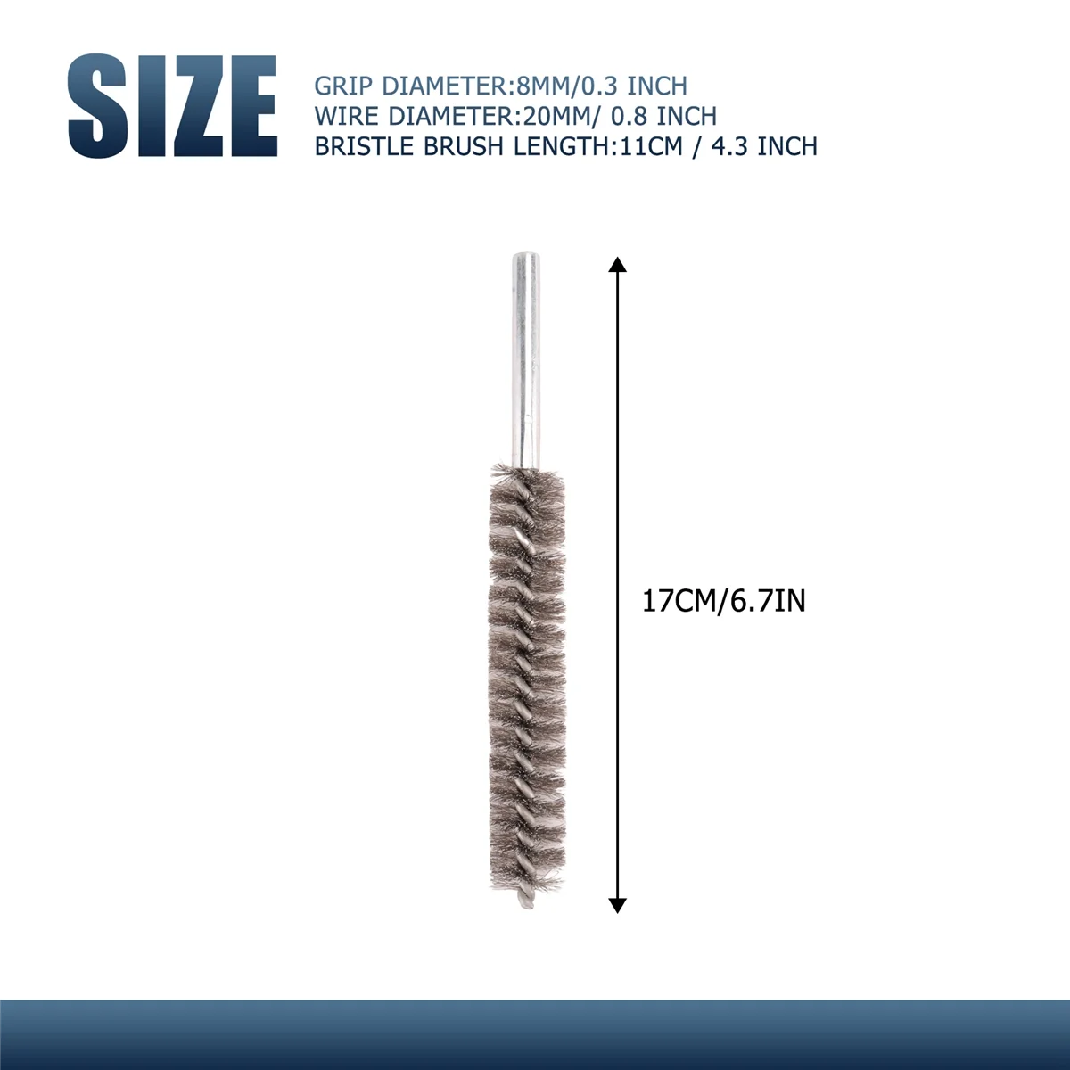 ワイヤーチューブクリーニングブラシ,ステンレス鋼,長さ17cm,直径20mm,現在人気