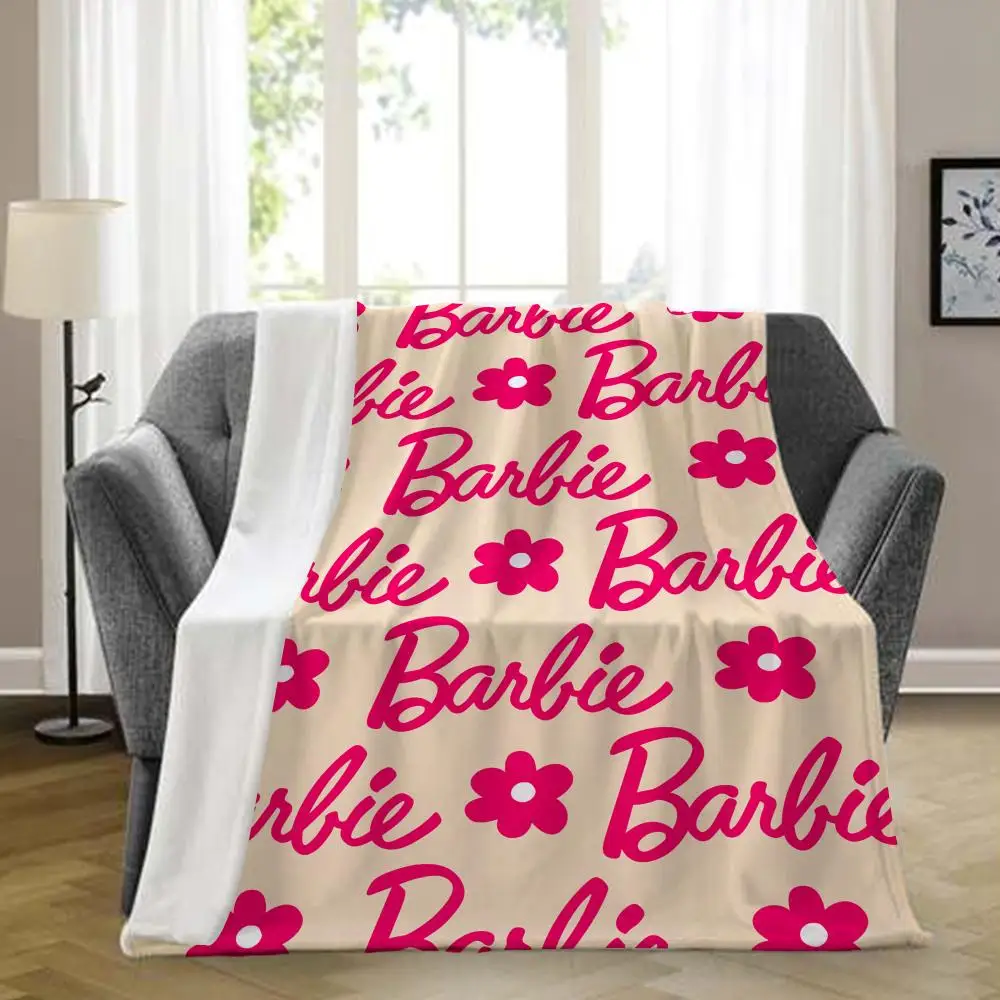 

Barbie Throw Blanket Aesthetic Art Flannel Blanket Portable Home Travel Camping Sofa Picnic Thickening Flannel Blanket