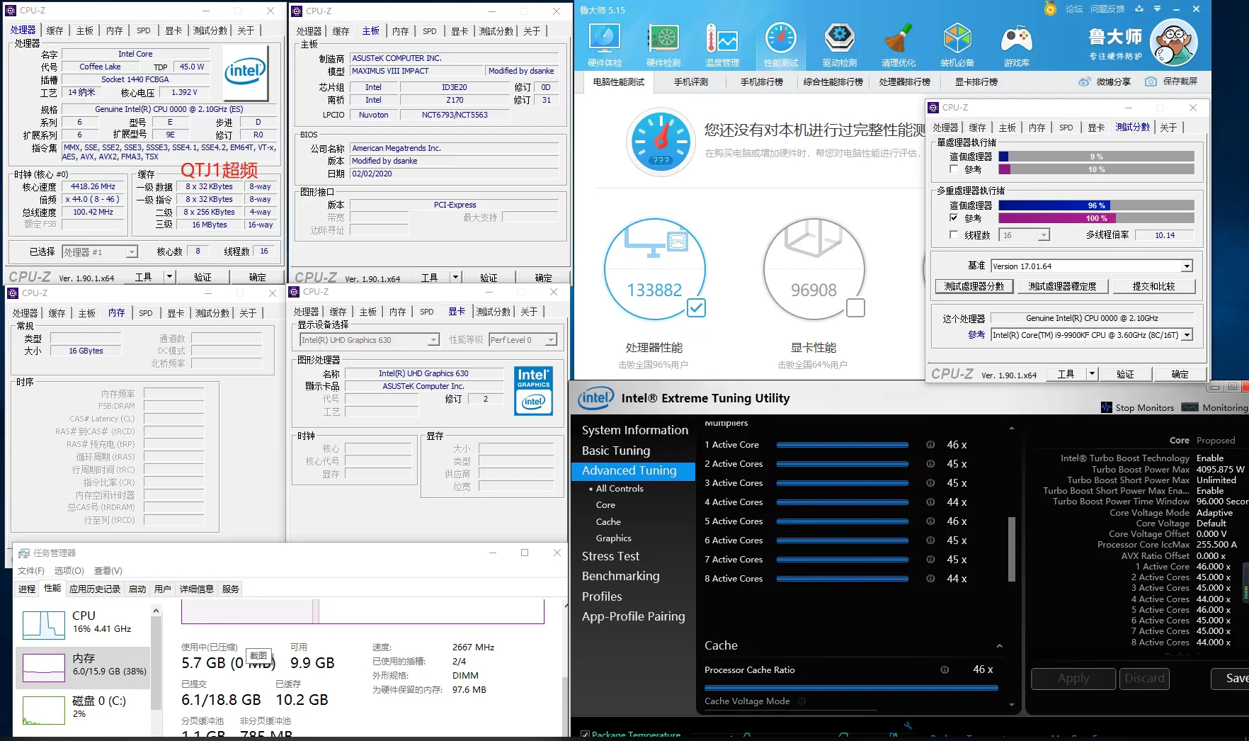 10TH COMET SEE QTJ1 0000 2,1G 8C16T GEÄNDERT LAPTOP CPU ZU LGA 1151