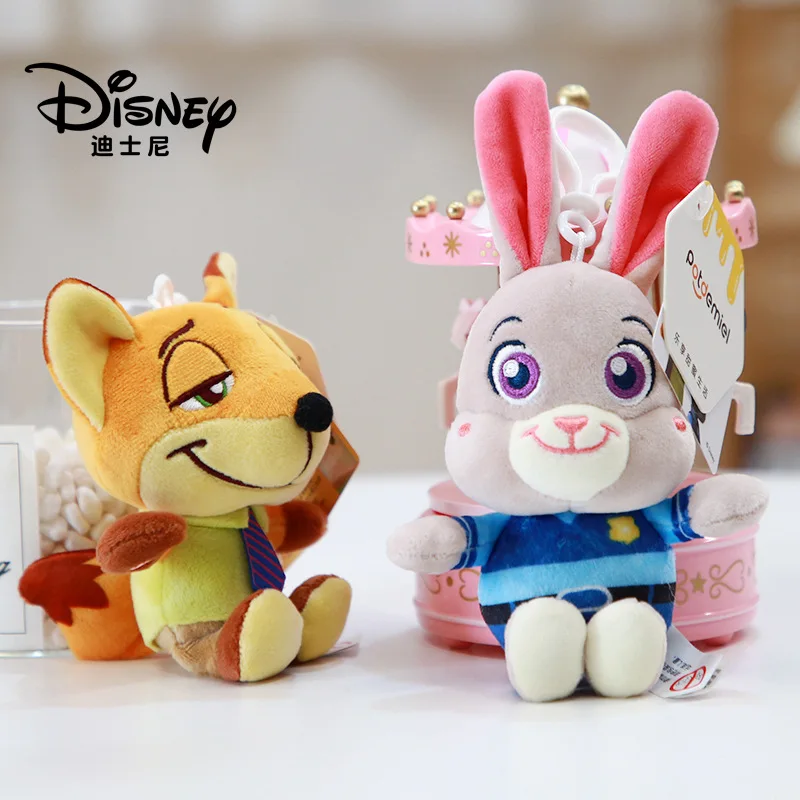 Disney Zootopia Plush Toys Kawaii Judy Nick Anime Plush Keychain Bag Pendant Decorative Soft Stuffed Dolls Kids Christmas Gift