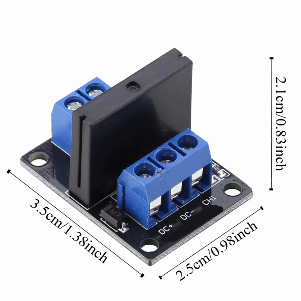 DC 5/12V 1 Channel Solid State Relay Module 240VAC 2A High Level Trigger 1 Channel SSR Board with Fuse 1-Channel