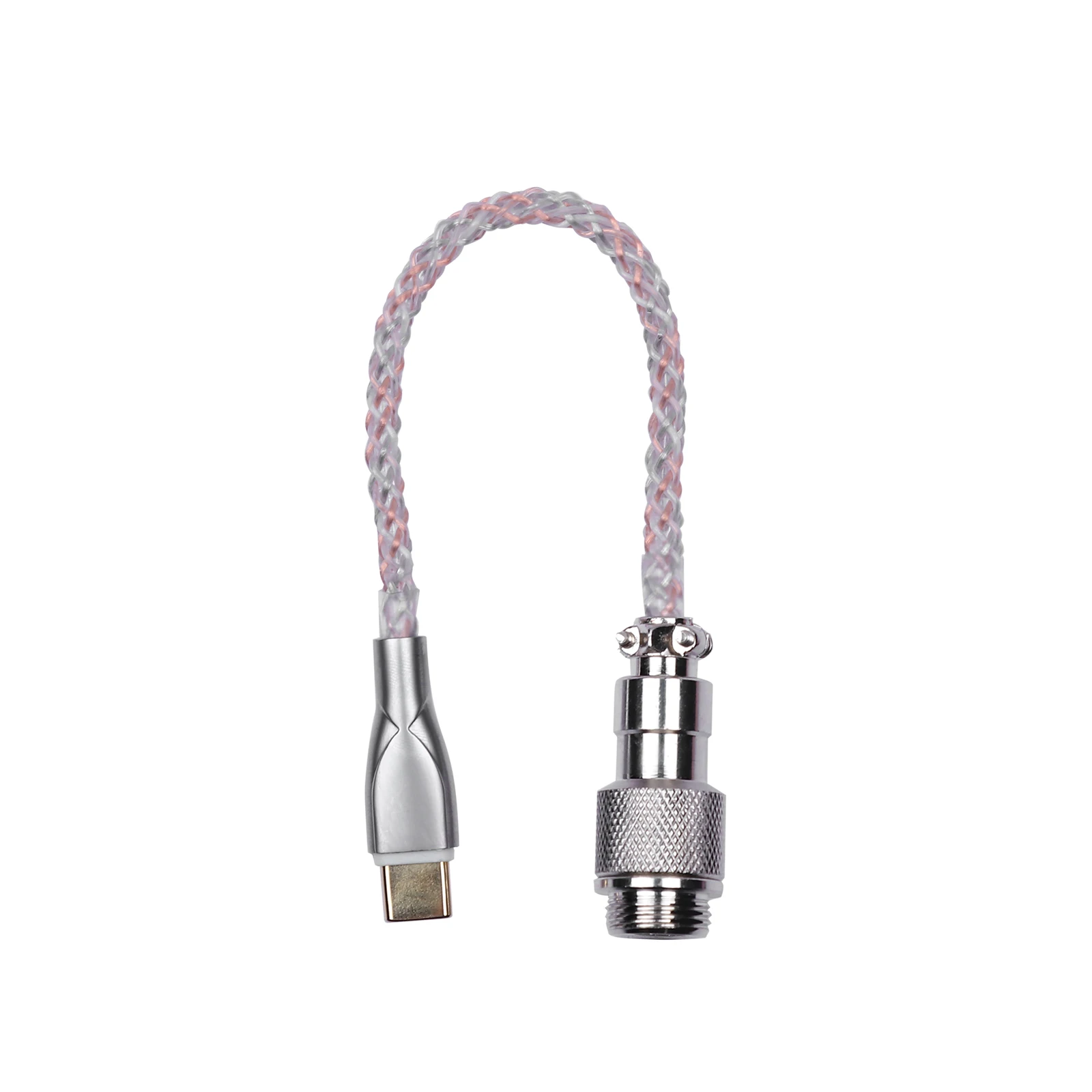 EPOMAKER Regenbogenkabel für mechanische Tastatur, 1,8 m, RGB-Spiral, Typ C auf USB, A, TPU, RGB-Segment, abnehmbarer 4-poliger Pilotenanschluss