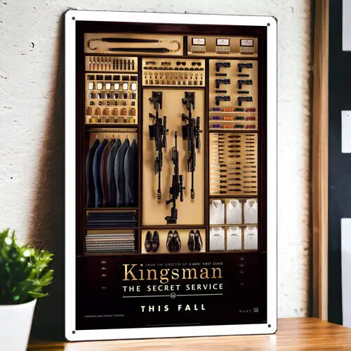 Kingsman: The Secret Service 2015 Metal Movie Poster Tin Sign Plaque Film 8