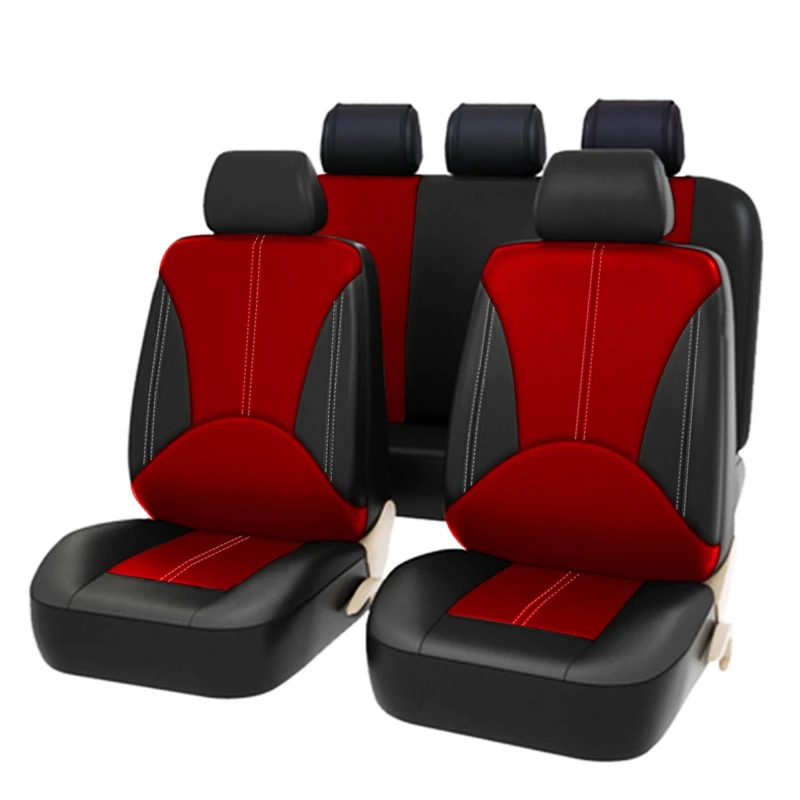 

4/9-piece Set PU Leather Car Seat Cover Breathable Comfortable Seat Cover Protector Cushion Universal Full Set Car Accsesories