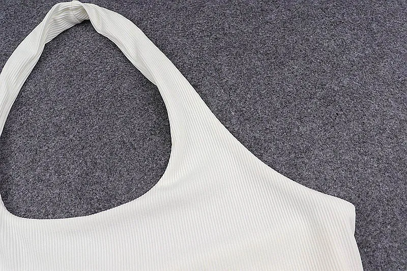 Weißes Neckholder-Tanktop, sexy, rückenfrei, für Damen, Streetwear, 2023, ärmellos, geripptes Strickweste-Top, abgeschnitten, feminino – Detail 18