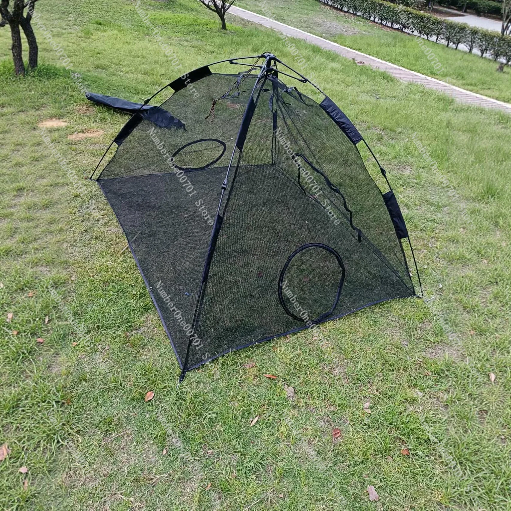 Portable Pet Tent, Pop Up Cat Dog Playpen with Mosquito Net, UV Protection Outdoor Travel Cage, Breathable Mesh Canopy view 4