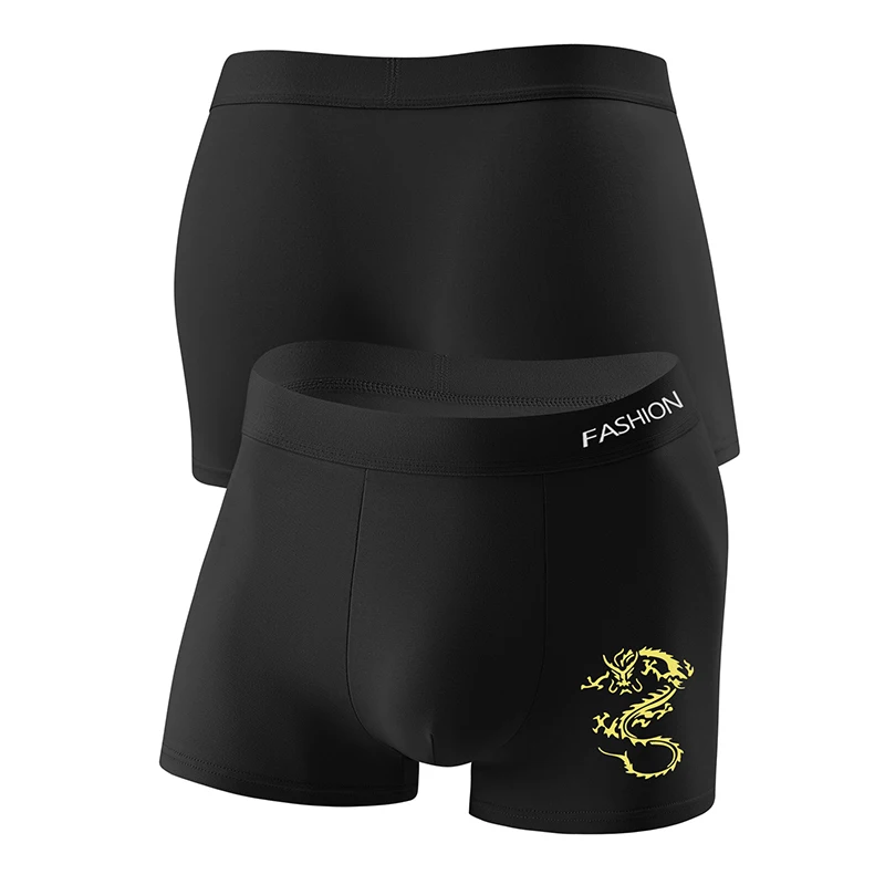 Men's 8-Pack Polyester Boxer Briefs - Golden Dragon Embroidered, Assorted ColorUnderwear Set with 