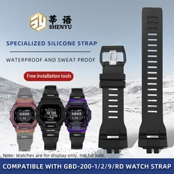 For Casio Black Knight GBD-200-1/GBD-200SM/RD Sports Resin Silicone Waterproof and Sweatproof Watch Strap Accessories for Men