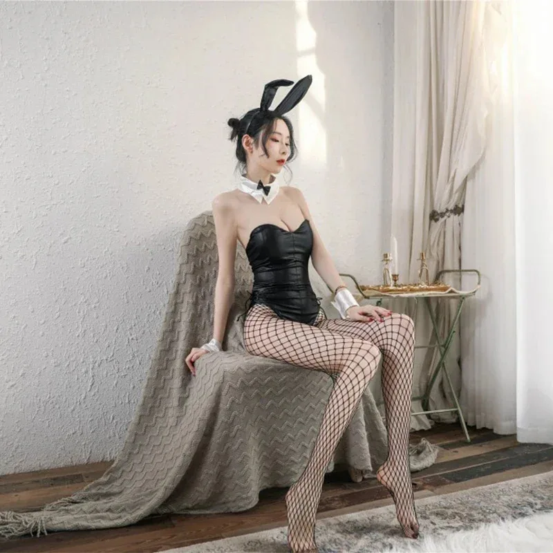 Qq38Anime-mono Sexy Sakurajima Mai, disfraz de chica conejito Senpai, disfraz de piel sintética para mujer, monos bonitos de conejo