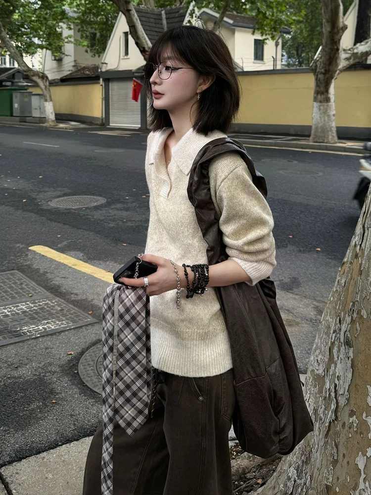 

Loose Fit Ne Knitwear Soft Cozy Women's Casual High nce Sensation Top Autumn Winter Lazy Sle Faionable Sw...