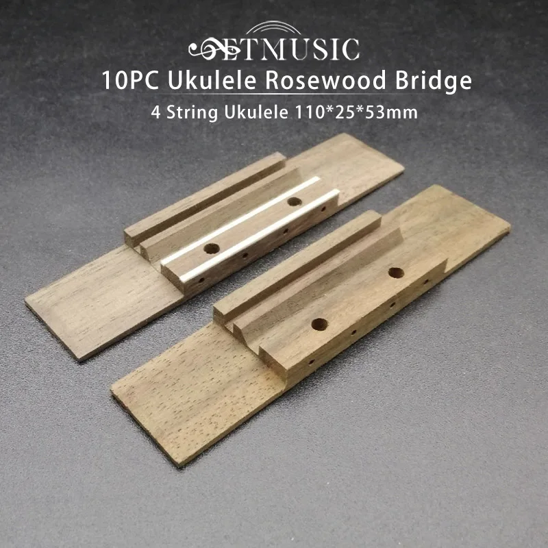 

10pcs Ukulele Rosewood Bridge Slotted for 4 String Ukulele 110*25*53mm Ukulele Parts