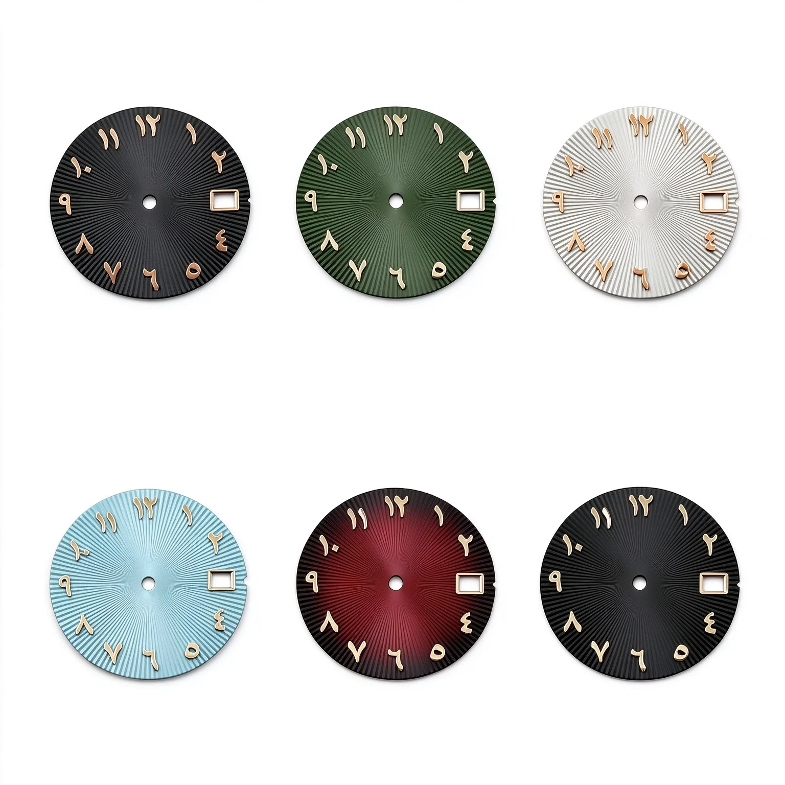 28.5mm Watch Dial Sunburst Grooved Surface Arabic Indices Fit NH35 Automatic Movement Watch Mod Parts