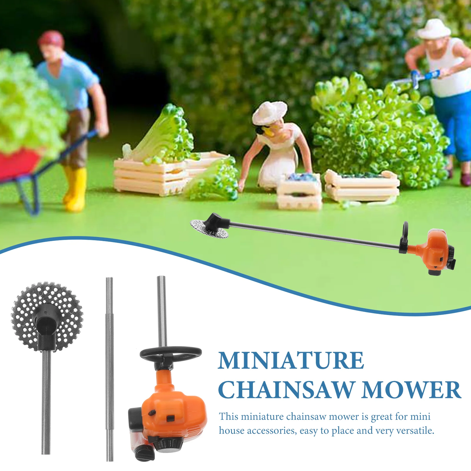 Mini Lawn Mower House Miniature Model Lawnmower Tiny for Decorate Decoration