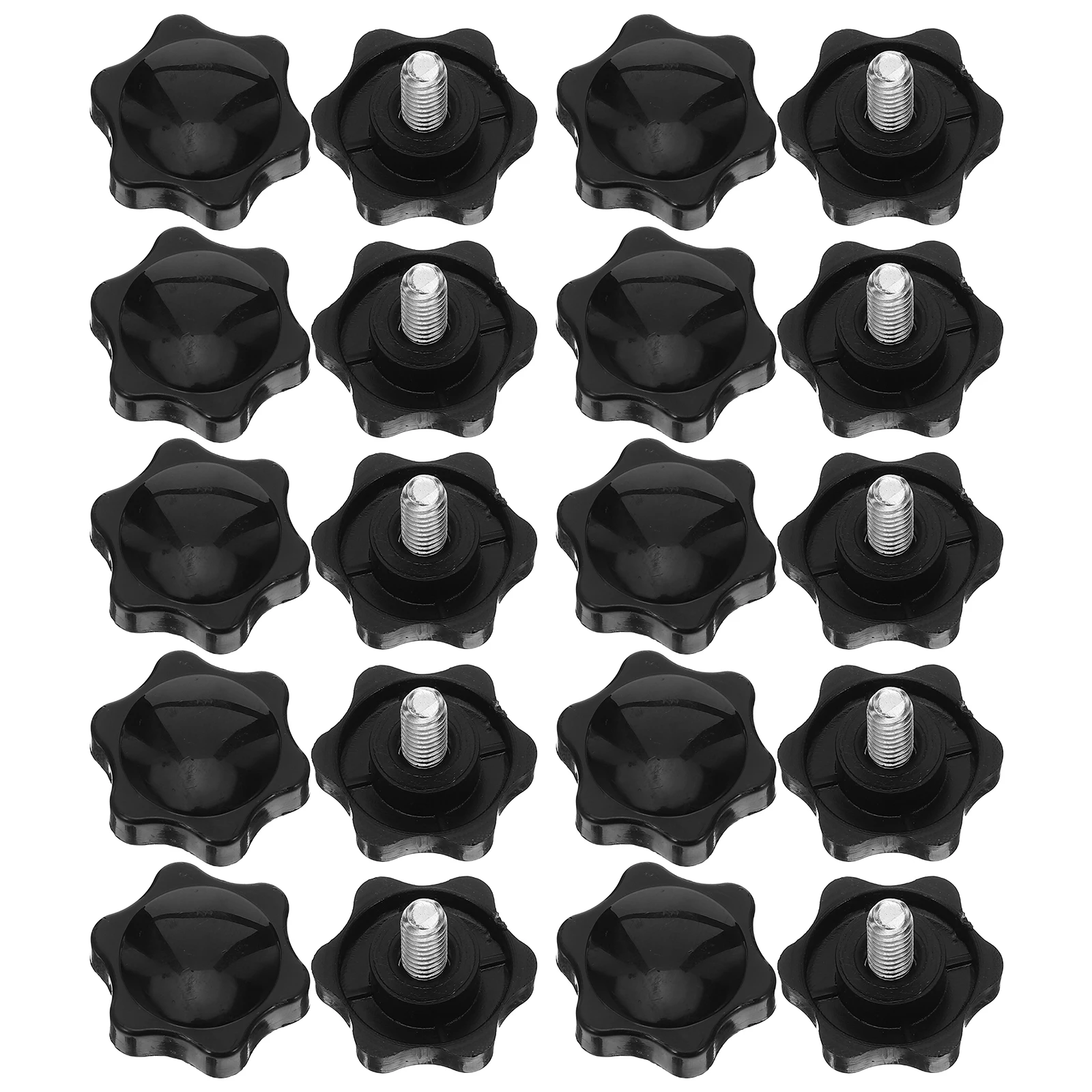 

20pcs Star Knobs Hexagonal Plastic Hand Screws Grip Comfortable Handle Industrial Home Repair Outdoor Use Threaded Knurled
