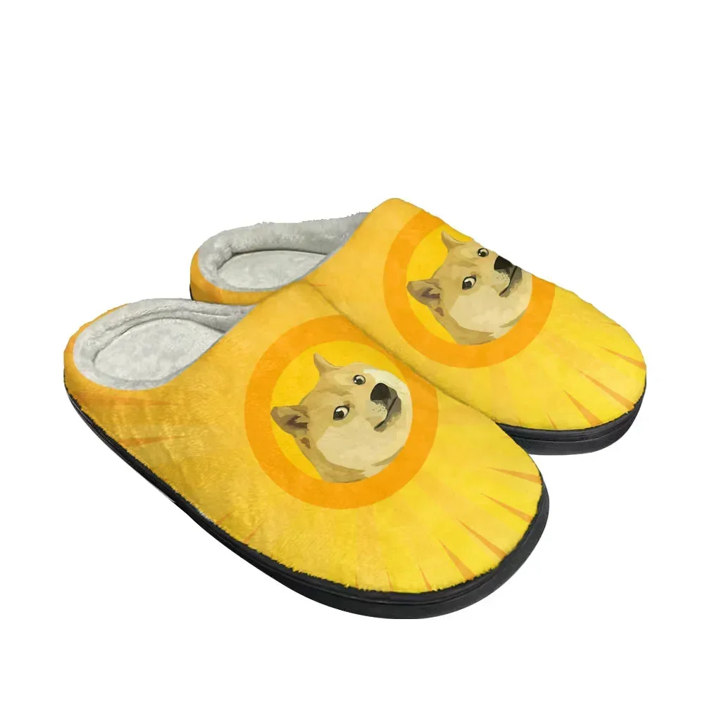 Hot Dogecoin Mode Cool Katoen Custom Slippers Heren Dames Sandalen Pluche Casual Houden Warme Schoenen Thermisch Comfortabel Slipper