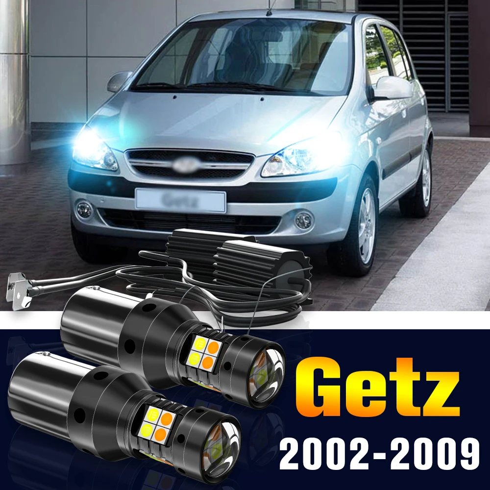 

2pcs LED Dual Mode Turn Signal+Daytime Running Light DRL Lamp For Hyundai Getz 2002-2009 2003 2004 2005 2006 2007 Accessories