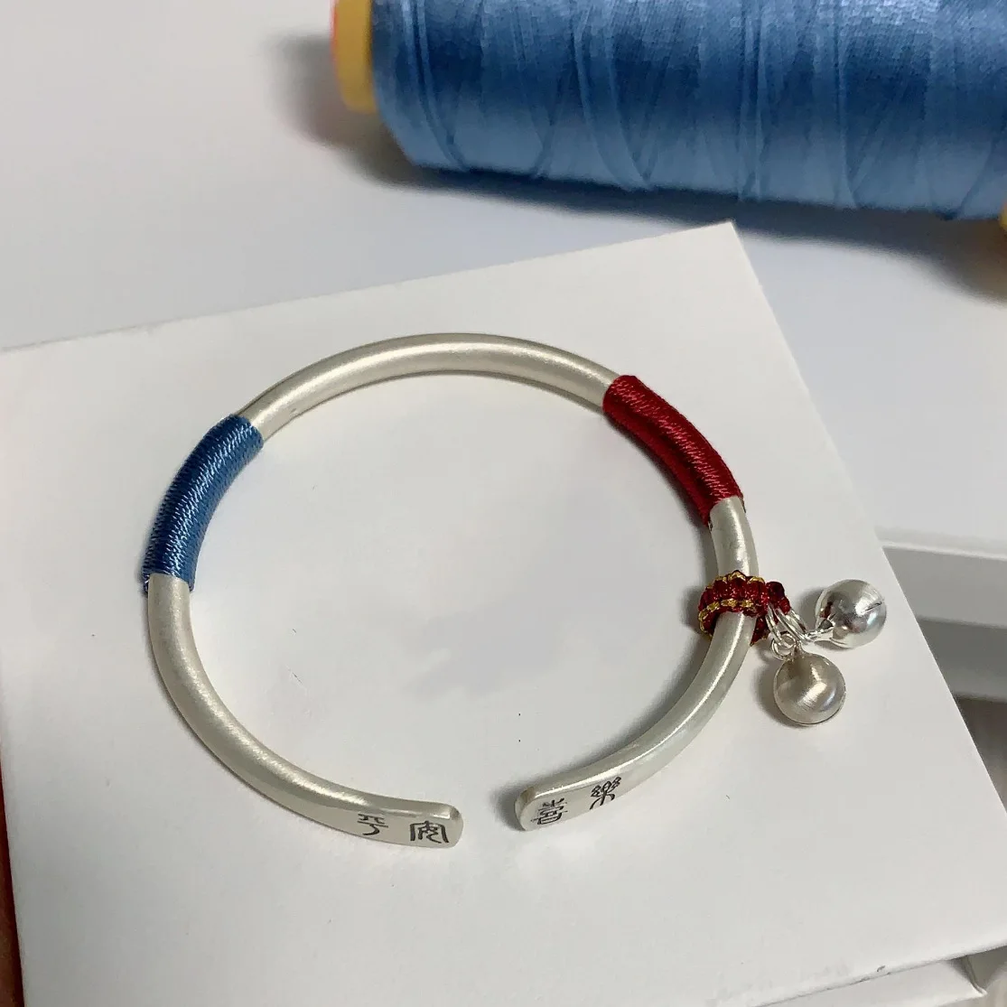 Ethnic Cuff Bracelet Bangles For Women White Copper Bell Charm Hand Accessory Bring Good Luck And Peace Valentine's Day gift