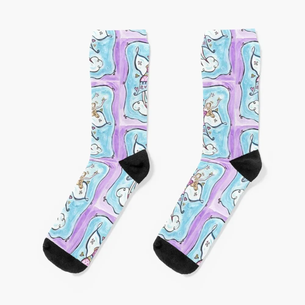 

Whimsical Angel Dancing In Heaven Socks new year hiking cute retro Male Socks Women's