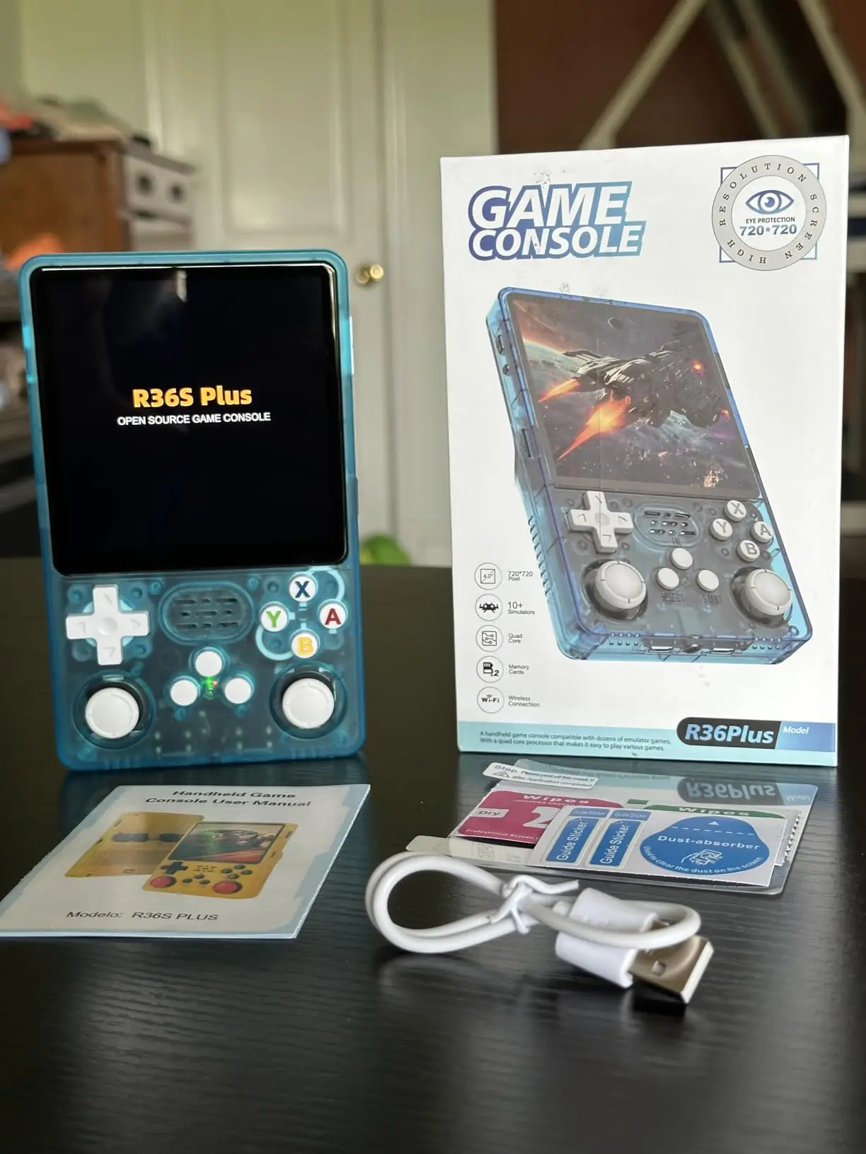 Konsol Game Retro Genggam R36S Plus, Konsol Emulator Portabel, mendukung 26+ Emulator /mp4, Layar IPS 4.0 inci