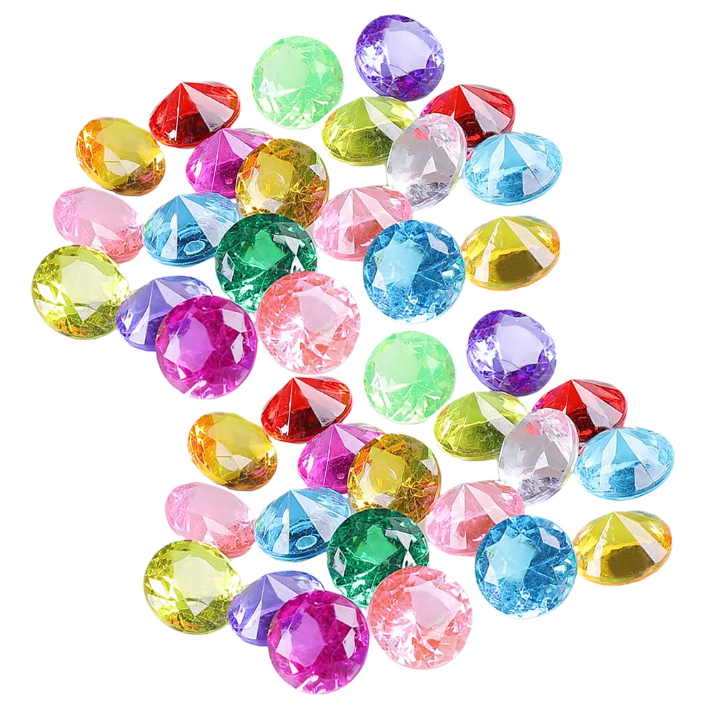 60 Pcs Jewel Toy Gem Jewels Kids Treasure Coins Tub Dive Toys for Toddlers Diamond Pool Artificial Model Acrylic