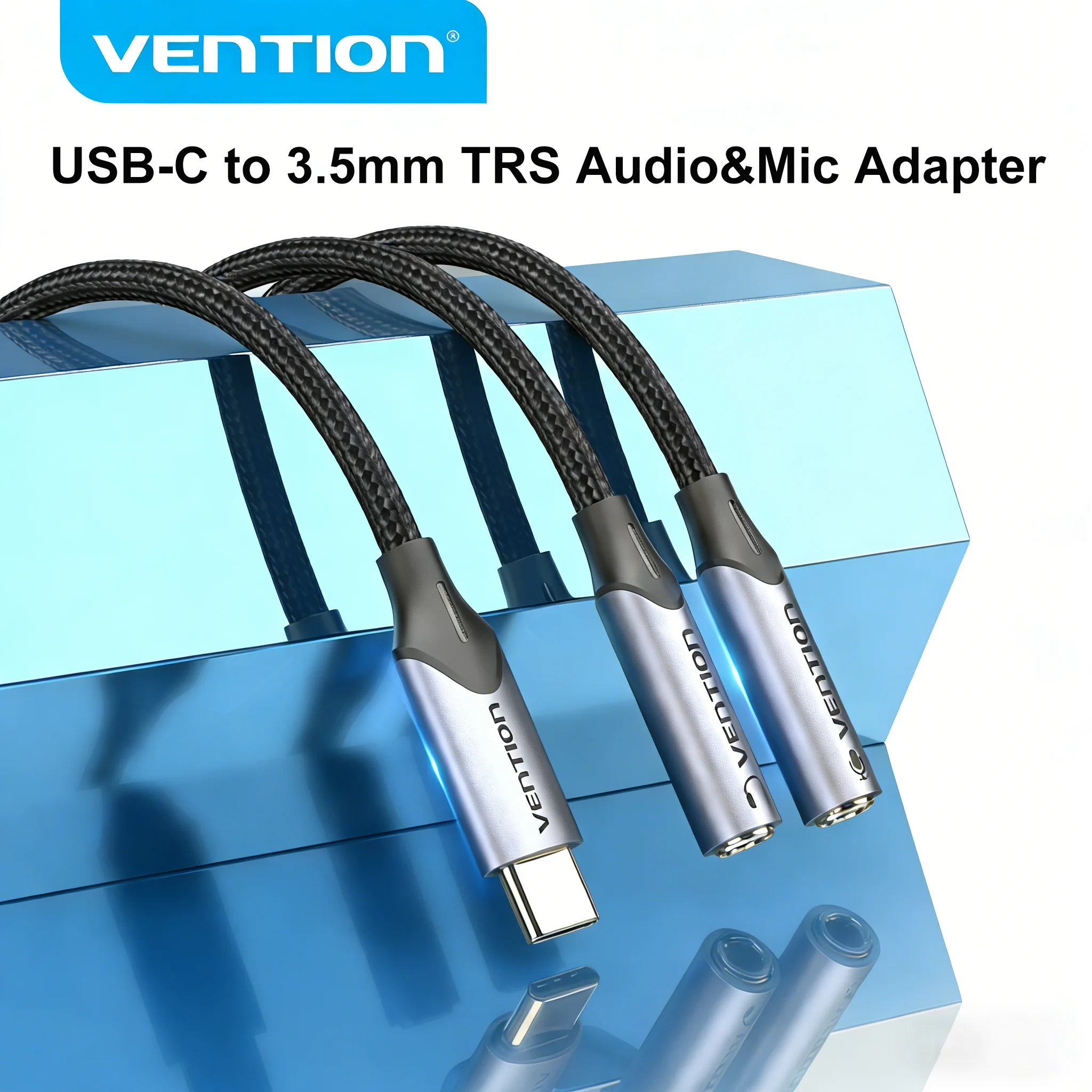 

Vention USB Type C to 3.5mm Jack Earphone Adapter Headphone USB C to TRS Audio Adapter Mic Jack for iphone 17 16 15 Huawei Xiaom