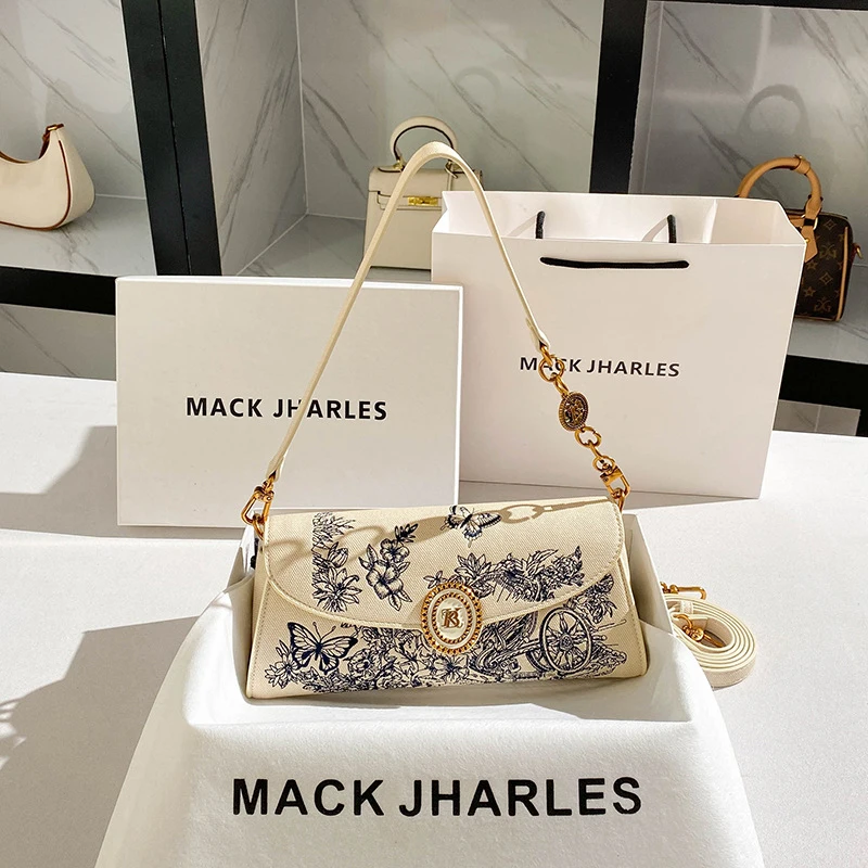 

Heavy embroidery baguette bag, summer high-end vintage underarm bag