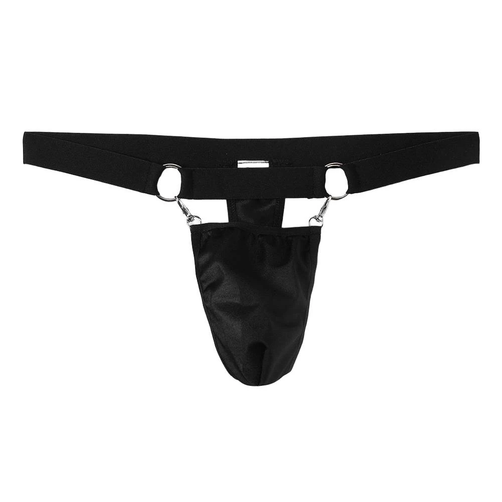 Men's Sexy Underwear Bulge Pouch Briefs Double Ring Buckle G-String T-Back Low Waist Thongs Sexy Accessories Hot Unisex Panties