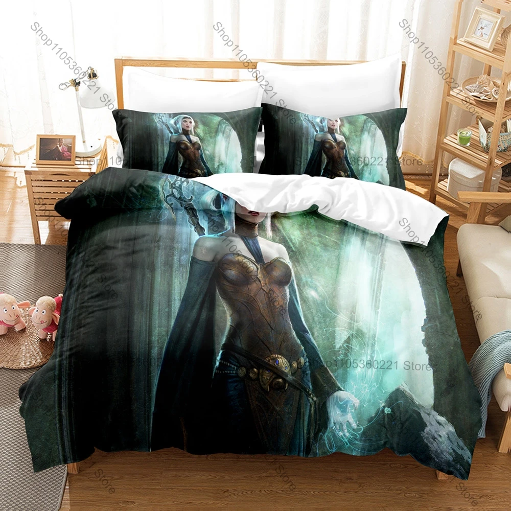 Dragon Age Origins Classic RPG Fantasy Game 3D Print Bedding Set Duvet Cover + 2 Pillowcases Soft Polyester Bed Linen For Gamers