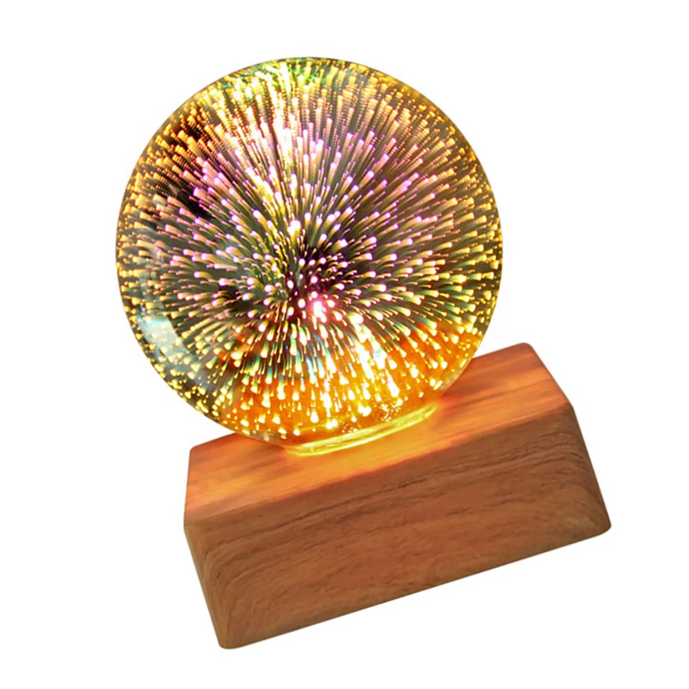 1 قطعة الإسقاط الملونة ليلة ضوء الكرة جو رومانسي مصباح أباجورة الزخرفية لغرفة النوم غرفة المعيشة