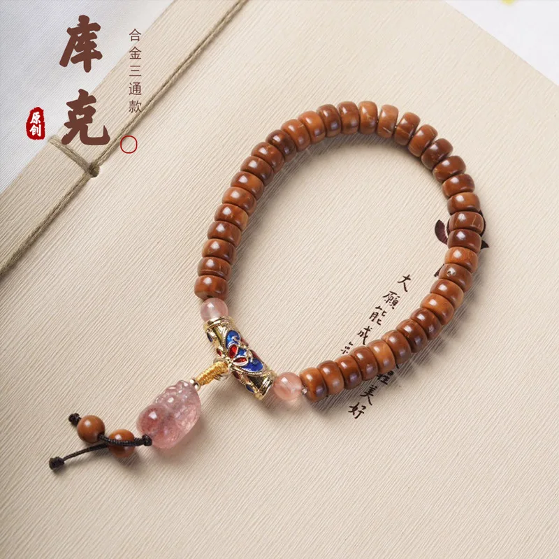 

Natural Kukui Bodhi Root Handheld Beads Buddhist Rosary DIY Unisex Hand Played Craft Accessory Gift Jewelry