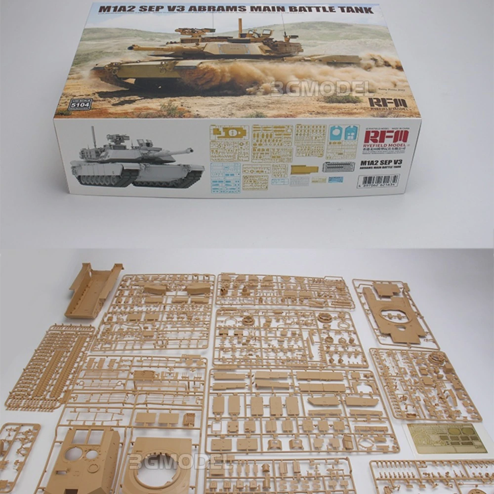 

Ryefield model Building Kits 1/35 RM-5104 M1A2 SEP V3 Abrams, main battle tank, suitable for military models Hobby collection
