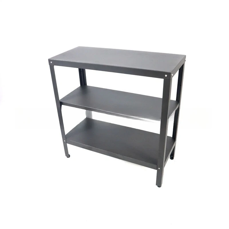 black three-layer shelves, household shelves, floor-to-ceiling kitchens, multi-layer iron , small simple storage