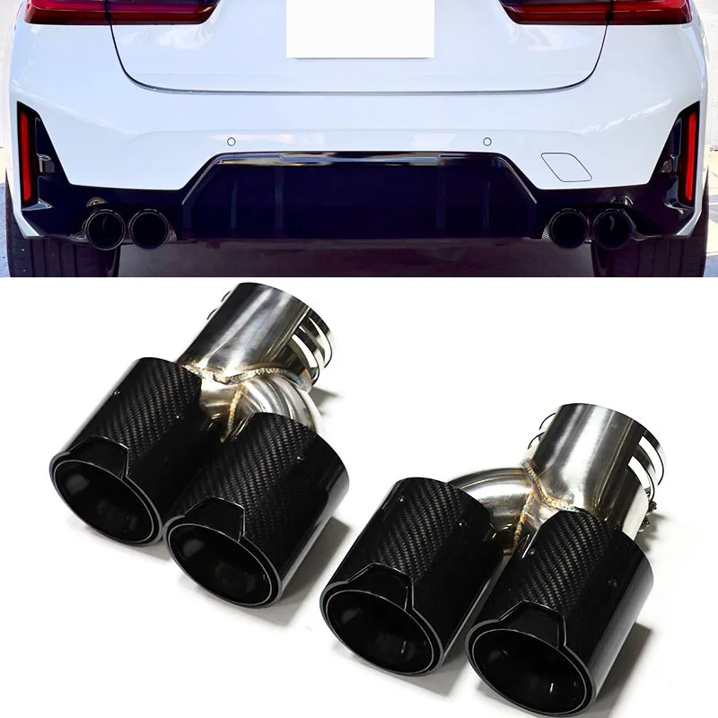 Auto Auspuffrohr Kohle faser Quad Auspuffs pitze für BMW G20 G21 m340i mpe Schall dämpfer Spitze