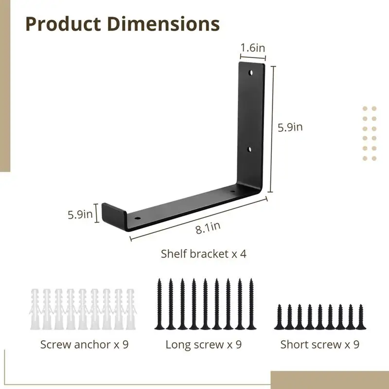 4 szt. Uchwyty na półki wsporniki 8.1X5,9 cala przemysłowe uchwyt narożny kątowe uchwyty na półki L do półek montowanych na ścianie