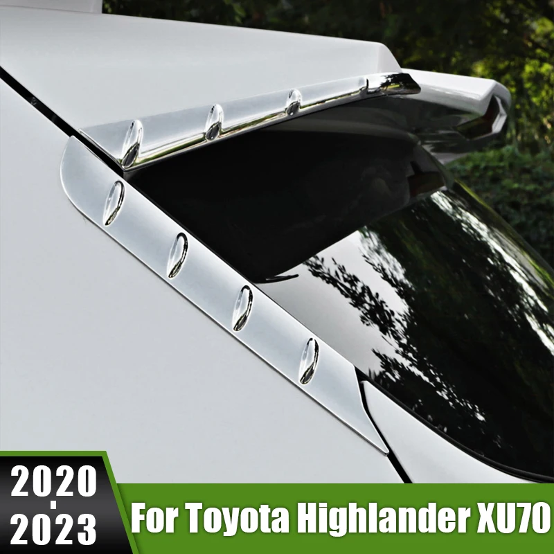 

For Toyota Highlander XU70 Kluger 2020 2021 2022 2023 Hybrid Car Rear Roof Trunk Spoiler Wing Tail Air Deflector Sequins Strips