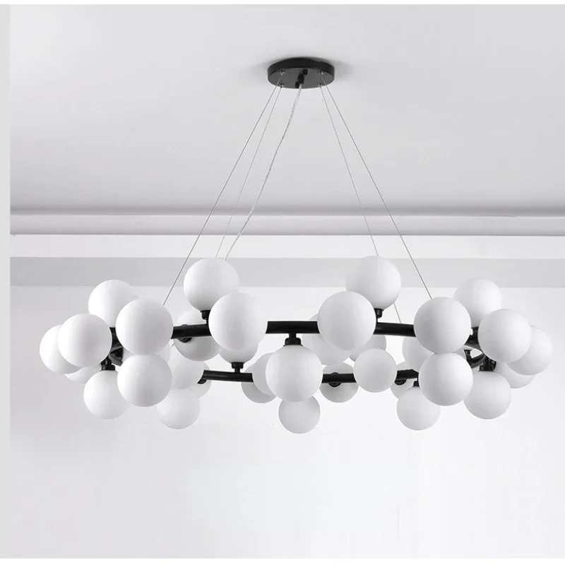 Modern Glass Ball Chandeliers for Dining Room Kitchen Living Room Bedroom Hanging Ceiling Chandelier Indoor Lighting Fixtures