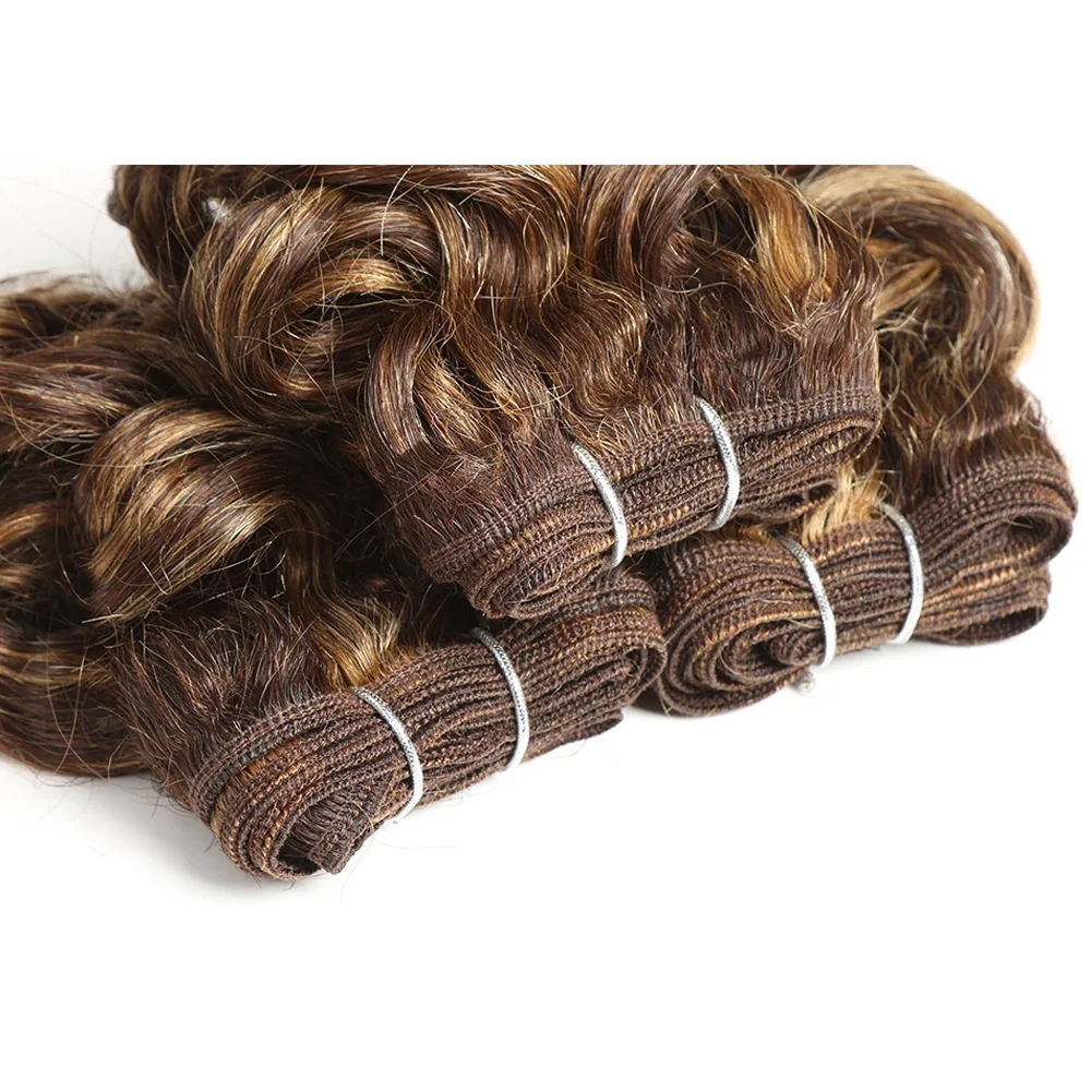 3PCS /Lot Curly Wavy Human Hair Bundles Brazilian Human Hair Weave Bundles Curly Hair Extensions