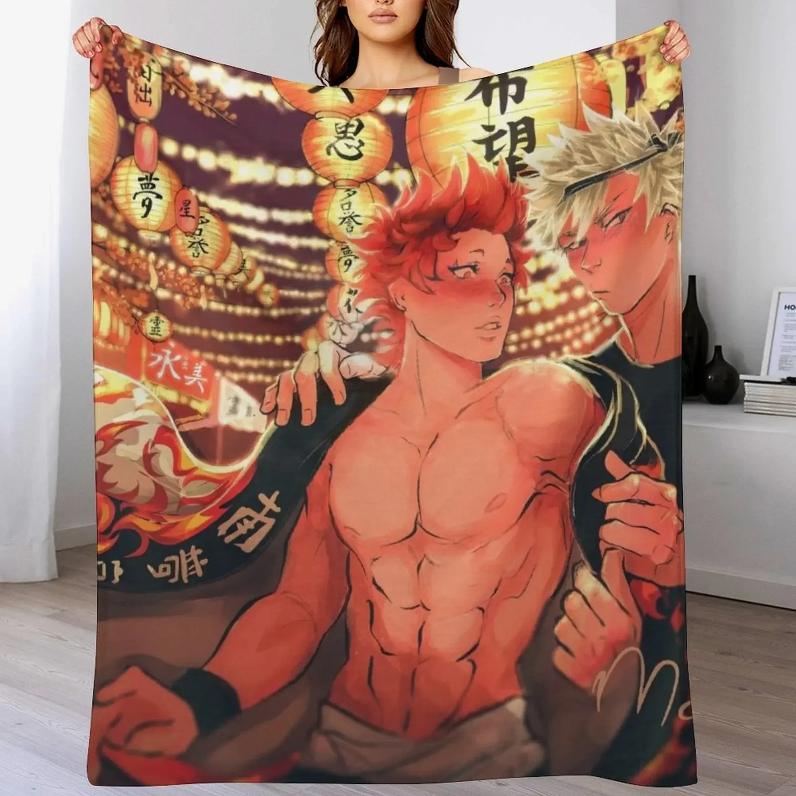

summer festival - Kiribaku Throw Blanket Soft Bedroom Blanket for Night Sleeping