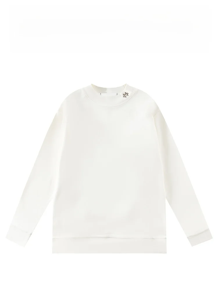 

Мужская повседневная толстовка BAIRBAOLIY с длинным рукавом, вышивкой и высоким воротником, удобная, мягкая, универсальная, модная