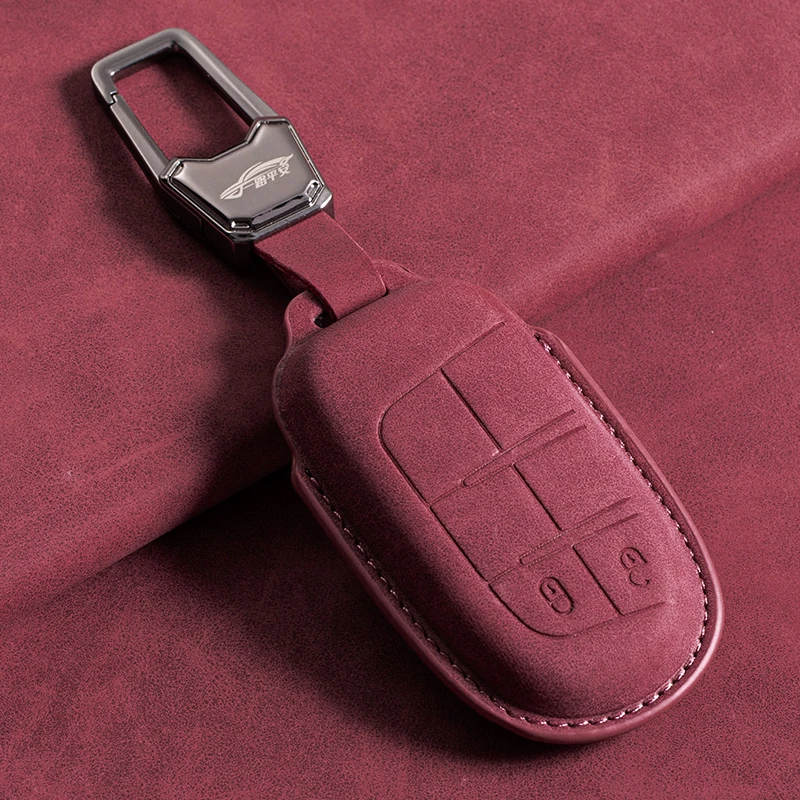 Funda de Cuero y TPU con Protección Total para Llave Inteligente de Jeep Compass / Cherokee / Wrangler / Grand Cherokee / Renegade / Commander