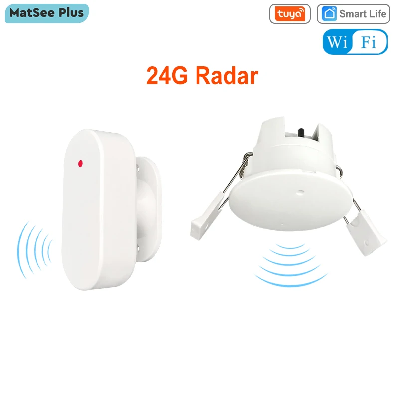 

Tuya Smart Life WiFi Millimeter Wave 24GHz Radar Human Presence Detector APP Motion Sensor Luminance Sensor AC 110/220V DC 5V