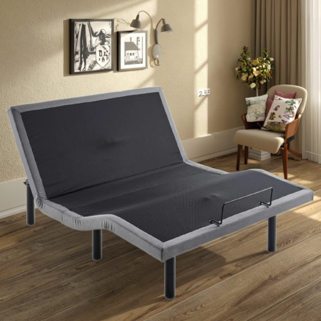 سرير كوين كهربائي للبيع بالجملة لكبار السن، حجم قابل للتخصيص، ميزات فاخرة متعددة الوظائف، تخزين معدني قابل للتحويل وقابل للطي #4