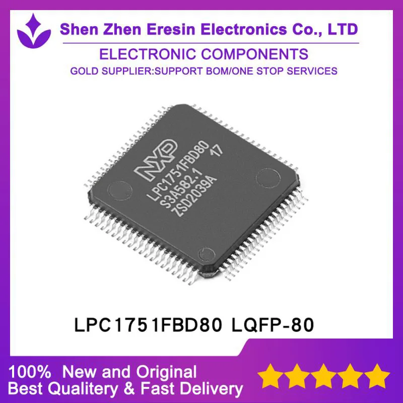 送料無料1ピース/ロットLPC1751FBD80 QFP80新とオリジナル