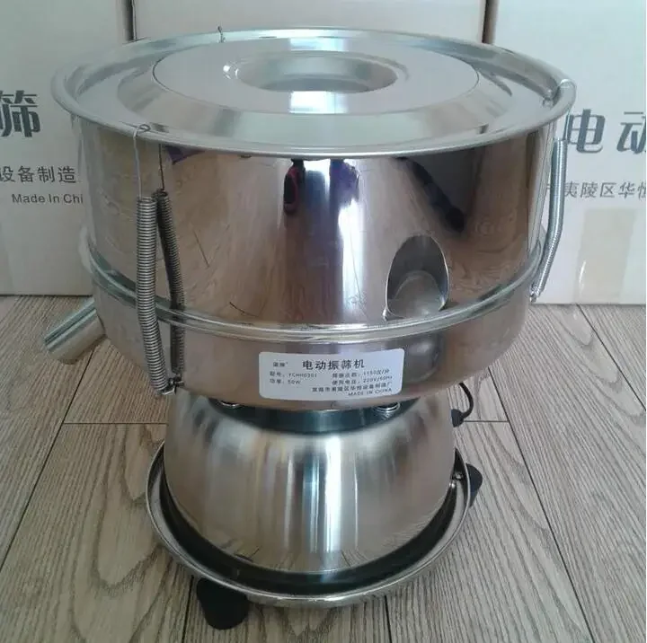 

sieving powder machine, stainless steel small electric medicine powder Vibration screening machine+3pcs screen