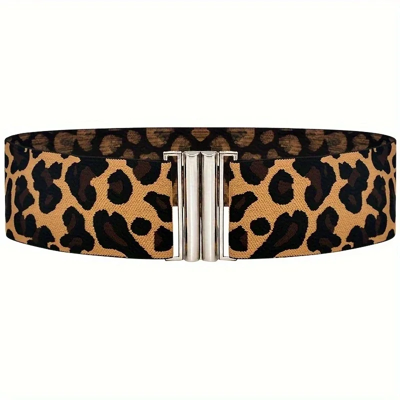 Cintura elegante da donna nuova popolare Cintura da donna coreana Cintura elastica Bottone argento