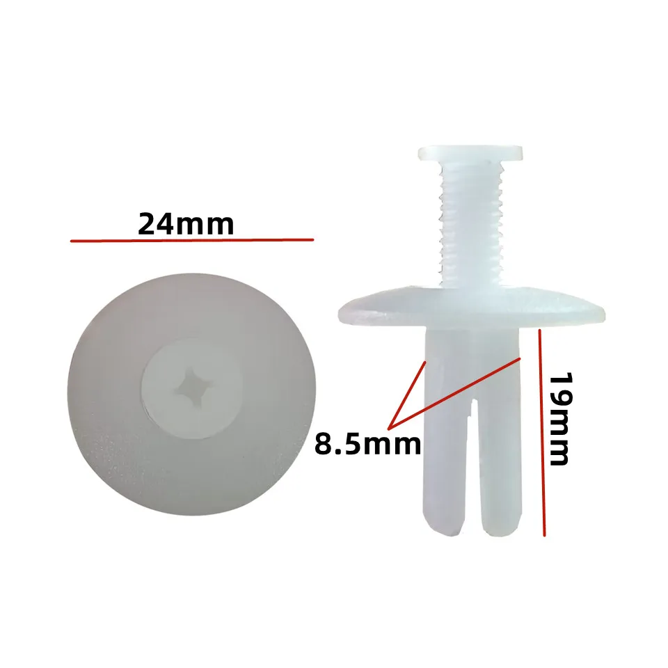 8mm 6mm Car Big Cover Extended White Expansion Screw Fastener Clip Roof Ceiling Plastic Rivet Universal Large Buckle Mixed