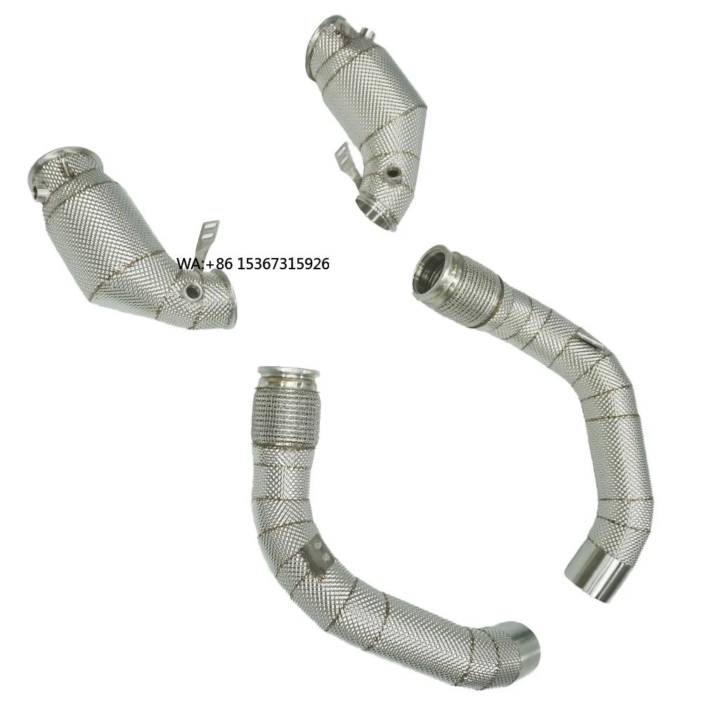 

M5 F90 Heat Shield Exhaust Downpipe with Three Way Catalytic Converter 304 Stainless Steel New Condition