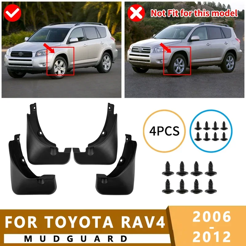 

Mud Flaps Fit for TOYOTA RAV4 2006-2012 2007 2008 2009 2010 2011Mudguards Tire Fenders Splash Proof Accessories Wheel Guards 4ps
